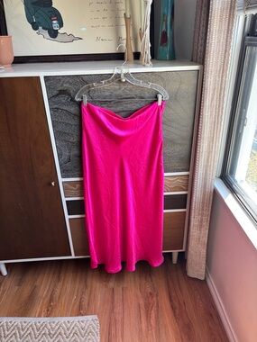 Steve Madden Vibrant Hot Pink Maxi Slip Skirt